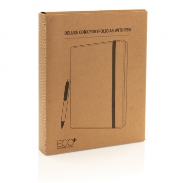 Logotrade corporate gift image of: Deluxe cork portfolio A5 with pen