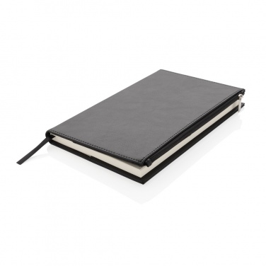 Logo trade promotional merchandise photo of: Swiss Peak A5 PU notebook with zipper pocket