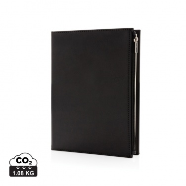 Logo trade promotional gifts picture of: Swiss Peak A5 PU notebook with zipper pocket