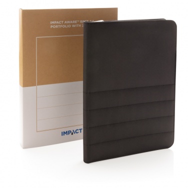 Logo trade advertising products image of: Impact AWARE™ RPET A4 portfolio with zipper