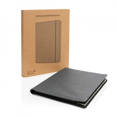 Logo trade promotional products image of: Recycled leather A4 portfolio