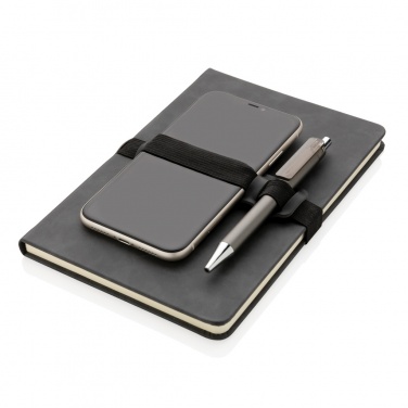 Logotrade promotional giveaways photo of: Deluxe hardcover PU notebook A5 with phone and pen holder