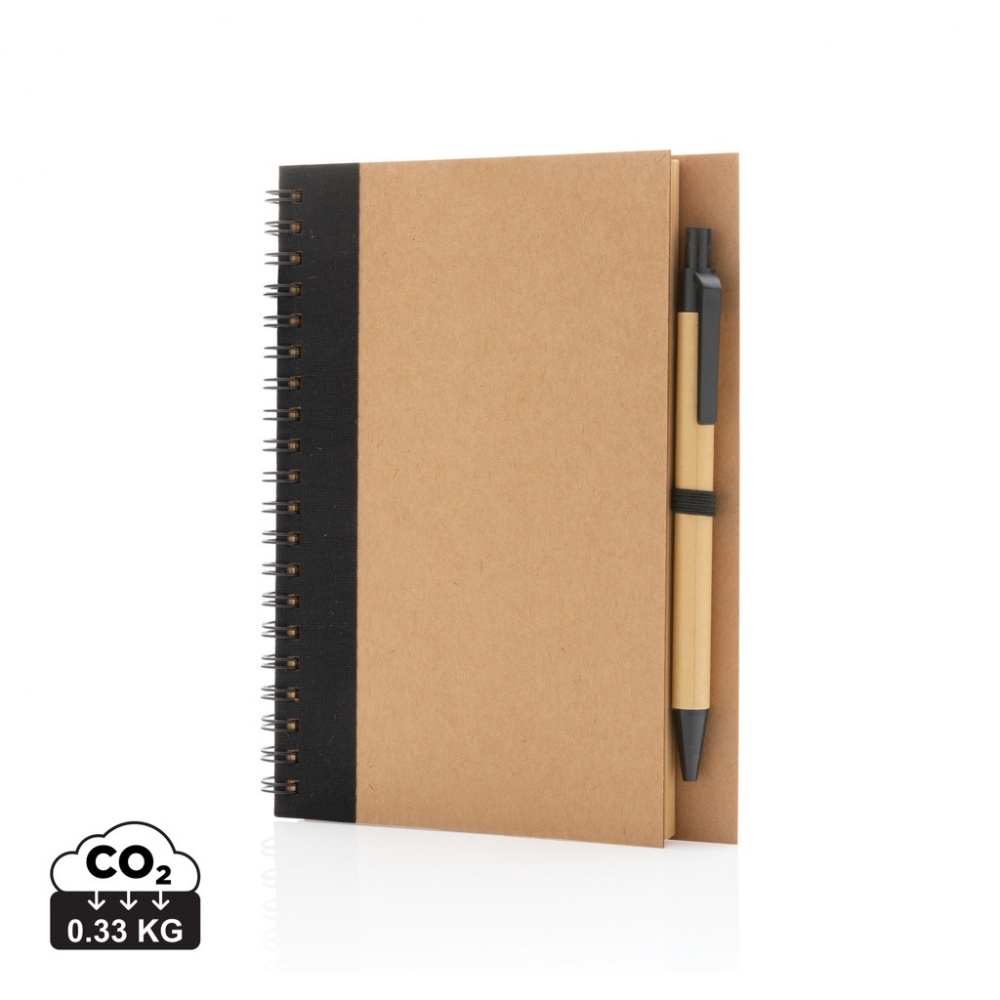 Logotrade promotional merchandise image of: Kraft spiral notebook with pen