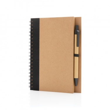 Logo trade promotional giveaways picture of: Kraft spiral notebook with pen