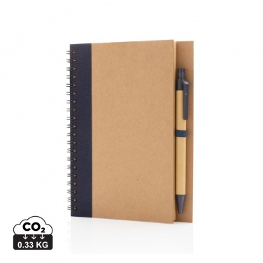 Logotrade business gift image of: Kraft spiral notebook with pen