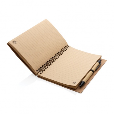 Logo trade promotional merchandise image of: Cork spiral notebook with pen