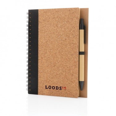 Logotrade promotional giveaway image of: Cork spiral notebook with pen