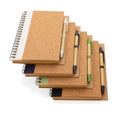 Logo trade promotional item photo of: Cork spiral notebook with pen