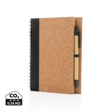 Logotrade promotional gift image of: Cork spiral notebook with pen