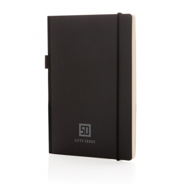 Logo trade advertising products picture of: A5 deluxe kraft hardcover notebook