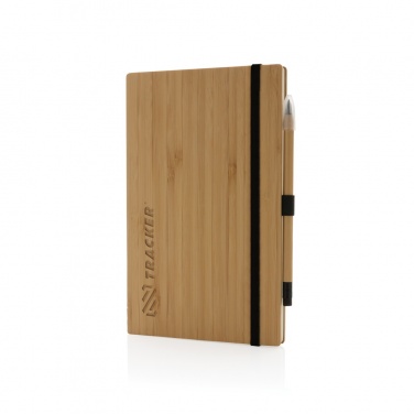 Logo trade corporate gifts image of: Bamboo notebook and infinity pencil set