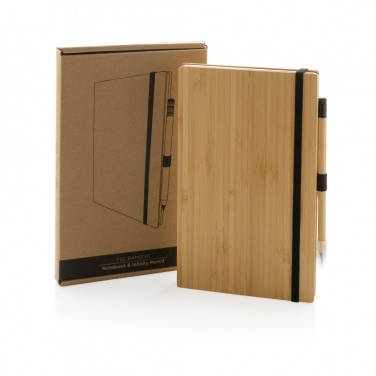 Logotrade promotional product image of: Bamboo notebook and infinity pencil set