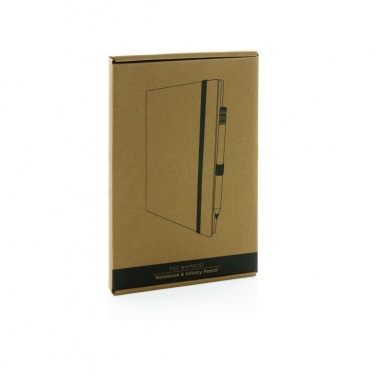 Logotrade promotional merchandise image of: Bamboo notebook and infinity pencil set