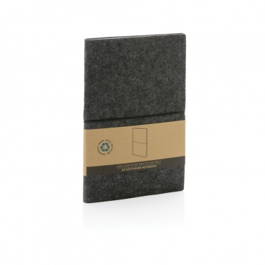 Logo trade promotional product photo of: GRS certified recycled felt A5 softcover notebook