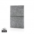 GRS certified recycled felt A5 softcover notebook, grey