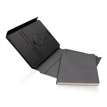 Logotrade promotional merchandise photo of: Swiss Peak RCS rePU notebook with 2-in-1 wireless charger