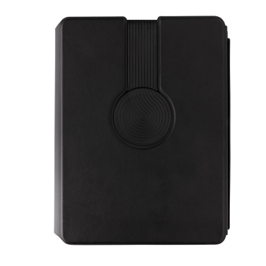 Logo trade promotional giveaways image of: Swiss Peak RCS rePU notebook with 2-in-1 wireless charger