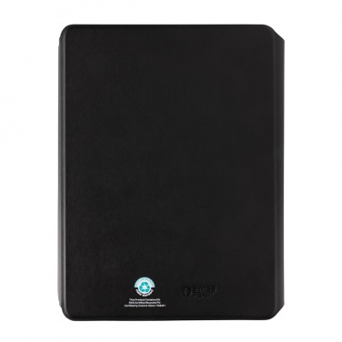 Logotrade advertising product image of: Swiss Peak RCS rePU notebook with 2-in-1 wireless charger