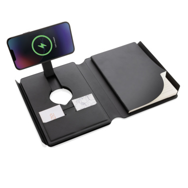 Logotrade promotional merchandise picture of: Swiss Peak RCS rePU notebook with 2-in-1 wireless charger