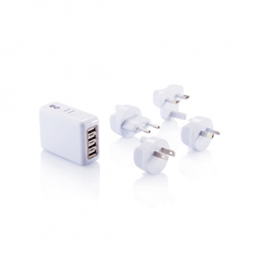 Logo trade promotional gift photo of: Travel plug with 4 USB ports