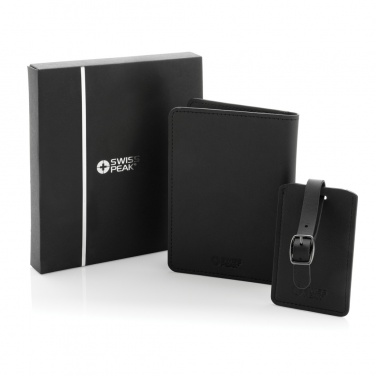 Logo trade corporate gift photo of: Swiss Peak GRS recycled PU travel gift set