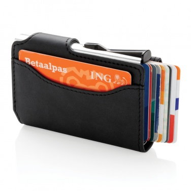 Logotrade advertising product image of: Standard aluminium RFID cardholder with PU wallet