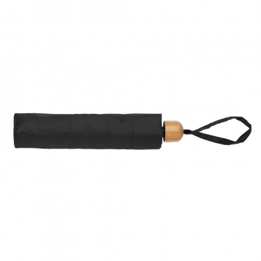 Logo trade promotional gifts image of: 20.5" Impact AWARE™ RPET 190T Pongee bamboo mini umbrella