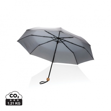 Logo trade advertising products picture of: 20.5" Impact AWARE™ RPET 190T Pongee bamboo mini umbrella