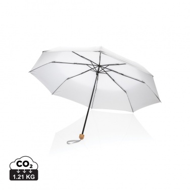 Logotrade promotional item picture of: 20.5" Impact AWARE™ RPET 190T Pongee bamboo mini umbrella