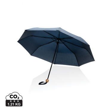 Logotrade promotional giveaway picture of: 20.5" Impact AWARE™ RPET 190T Pongee bamboo mini umbrella