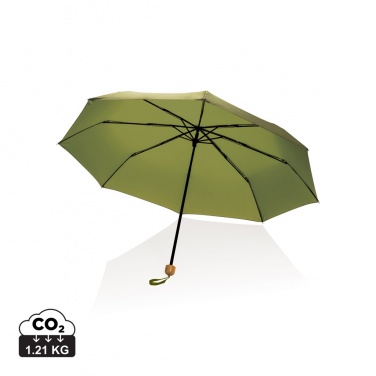 Logotrade corporate gifts photo of: 20.5" Impact AWARE™ RPET 190T Pongee bamboo mini umbrella