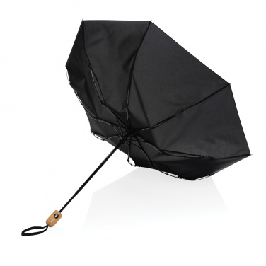 Logo trade promotional merchandise picture of: 21" Impact AWARE™ RPET 190T bamboo auto open/close umbrella