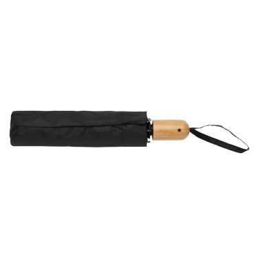 Logotrade promotional item image of: 21" Impact AWARE™ RPET 190T bamboo auto open/close umbrella