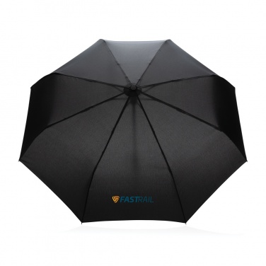 Logo trade promotional products picture of: 21" Impact AWARE™ RPET 190T bamboo auto open/close umbrella