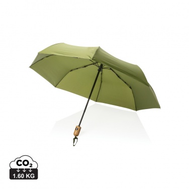 Logotrade promotional giveaway picture of: 21" Impact AWARE™ RPET 190T bamboo auto open/close umbrella