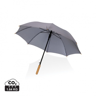 Logo trade corporate gifts picture of: 23" Impact AWARE™ RPET 190T auto open bamboo umbrella