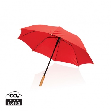 Logotrade promotional product picture of: 23" Impact AWARE™ RPET 190T auto open bamboo umbrella