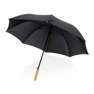 Logotrade promotional merchandise image of: 27" Impact AWARE™ RPET 190T auto open bamboo umbrella