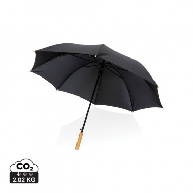 Logotrade promotional item image of: 27" Impact AWARE™ RPET 190T auto open bamboo umbrella