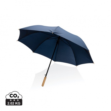 Logotrade promotional product picture of: 27" Impact AWARE™ RPET 190T auto open bamboo umbrella