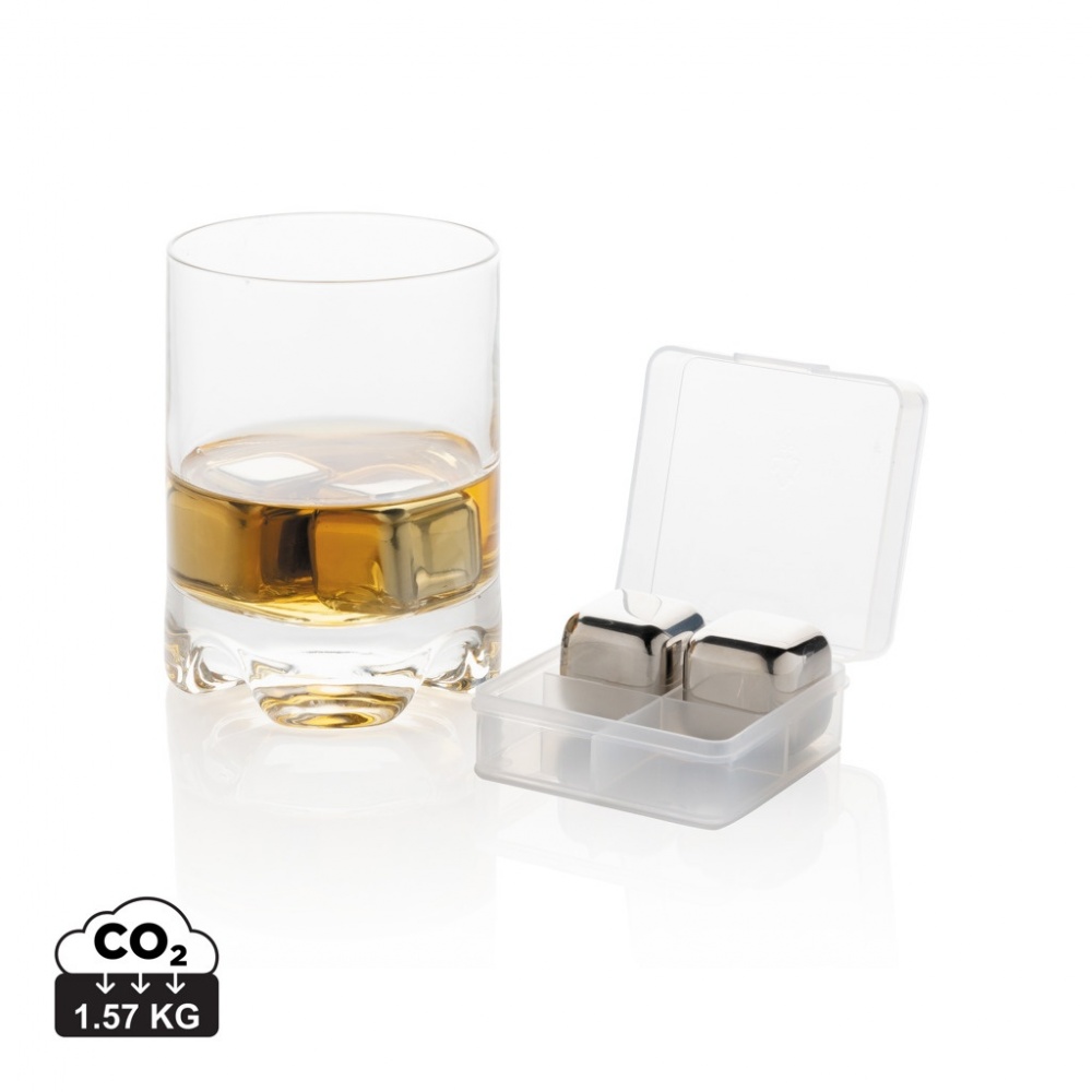 Logotrade promotional merchandise photo of: Re-usable stainless steel ice cubes 4pc