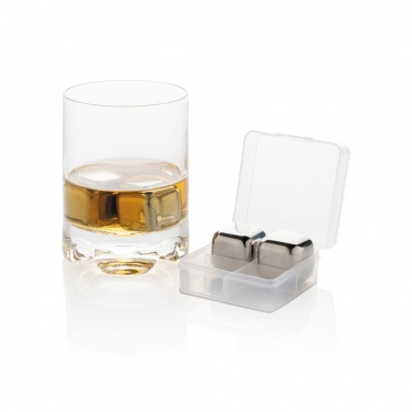 Logotrade promotional item image of: Re-usable stainless steel ice cubes 4pc