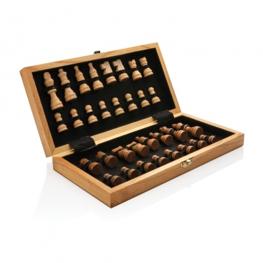 Logo trade promotional giveaways image of: Luxury wooden foldable chess set