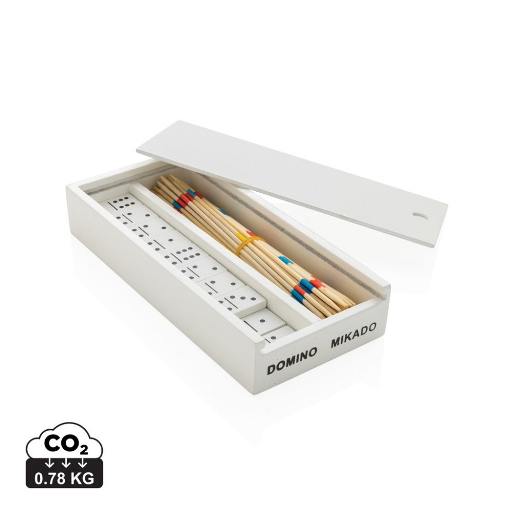 Logo trade promotional merchandise image of: Deluxe mikado/domino in wooden box