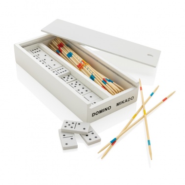 Logo trade advertising product photo of: Deluxe mikado/domino in wooden box