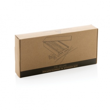 Logo trade promotional items image of: Deluxe mikado/domino in wooden box