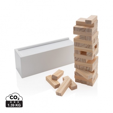 Logo trade advertising products image of: Deluxe tumbling tower wood block stacking game