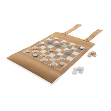 Logo trade promotional items image of: Britton cork foldable backgammon and checkers game set