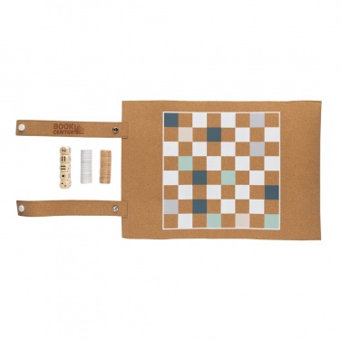 Logo trade promotional item photo of: Britton cork foldable backgammon and checkers game set