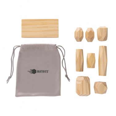 Logo trade promotional products picture of: Ukiyo Crios wooden balancing rocks in pouch